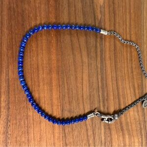 John Varvatos Blue Beaded Double Wrap Bracelet
